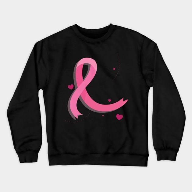 Pink Ribbon Crewneck Sweatshirt by Pieartscreation